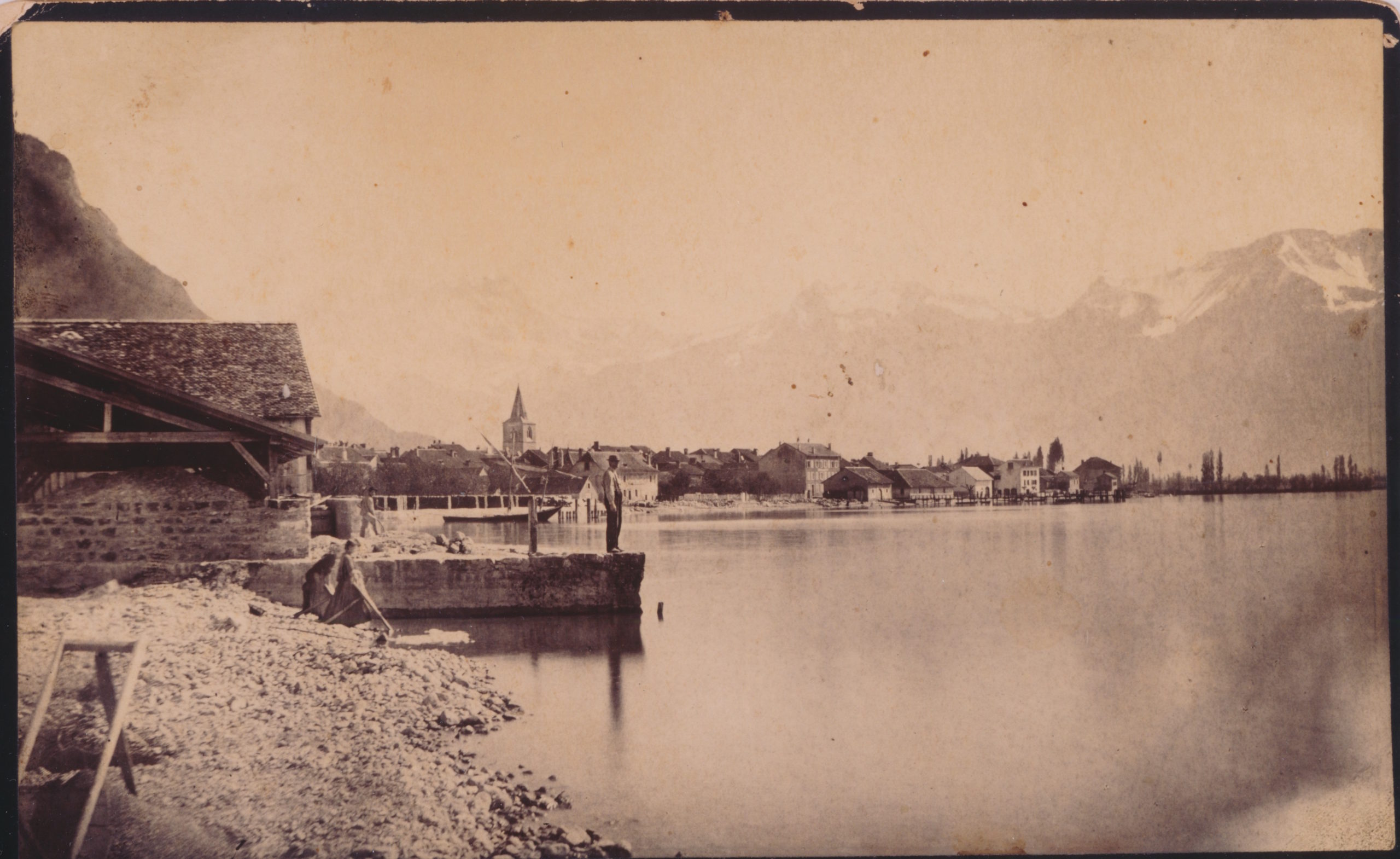 Vue des rives du lac entre 1860 et 1872