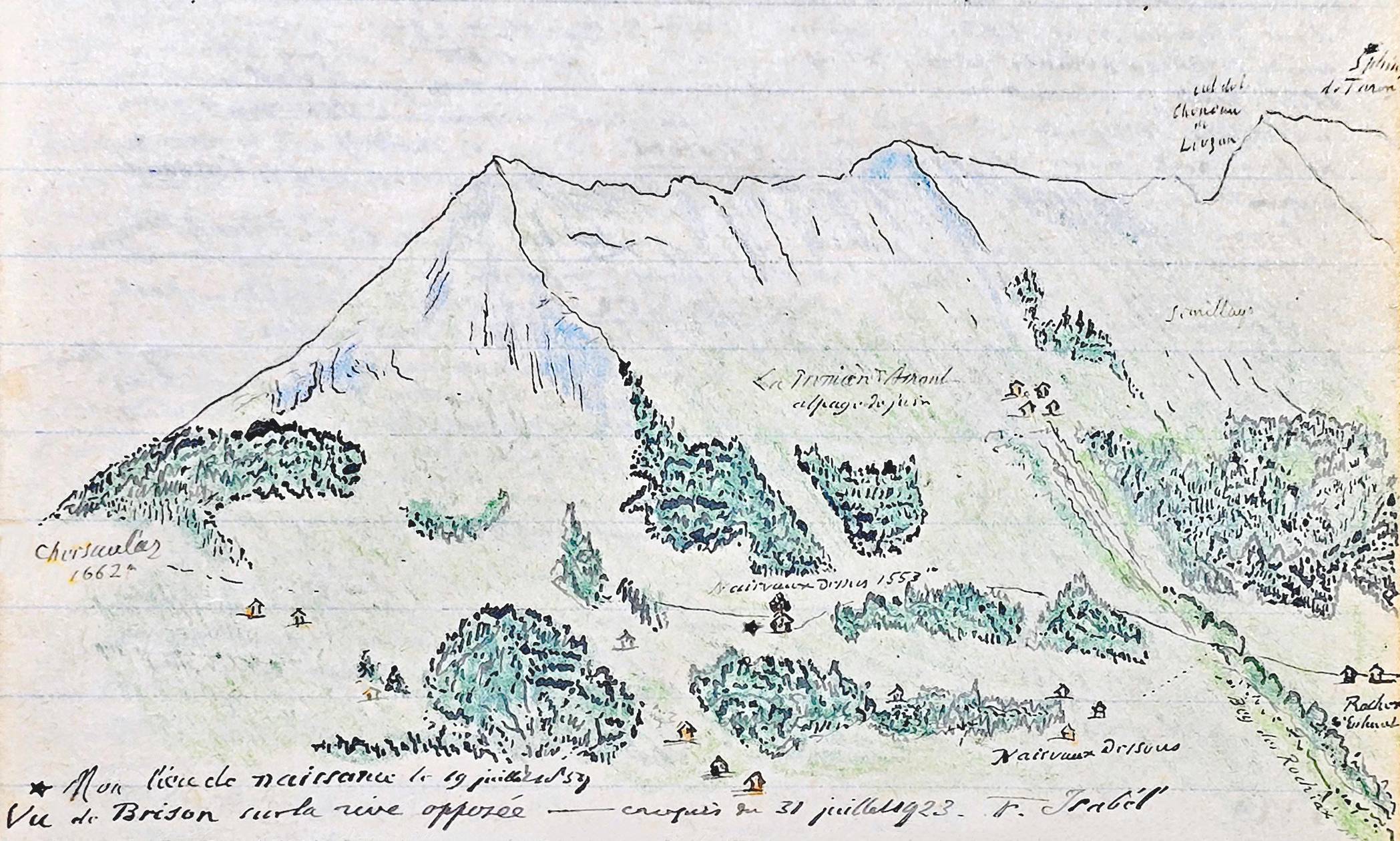 Croquis du lieu de naissance
