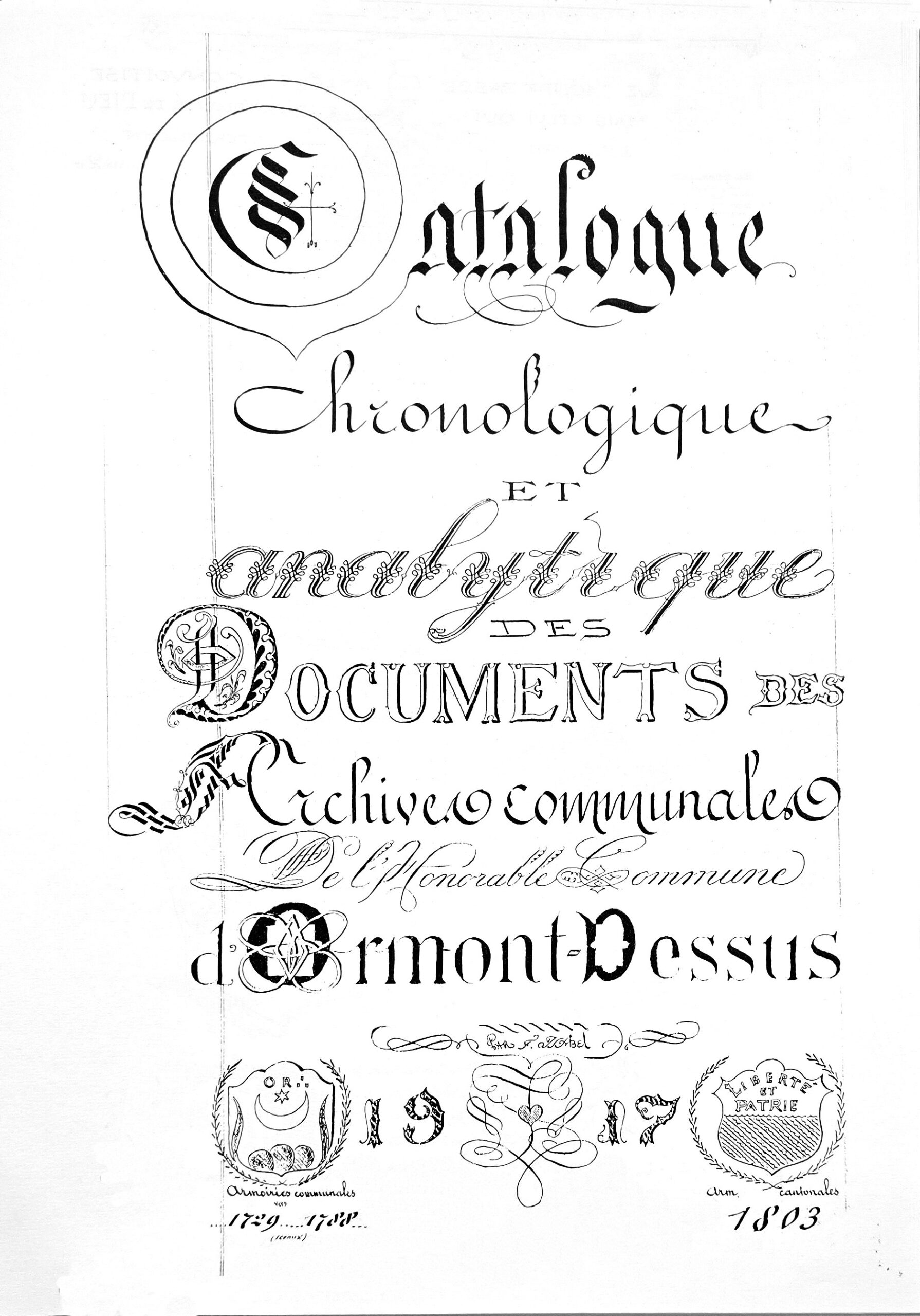 Page de titre Catalogue Ormont-Dessus