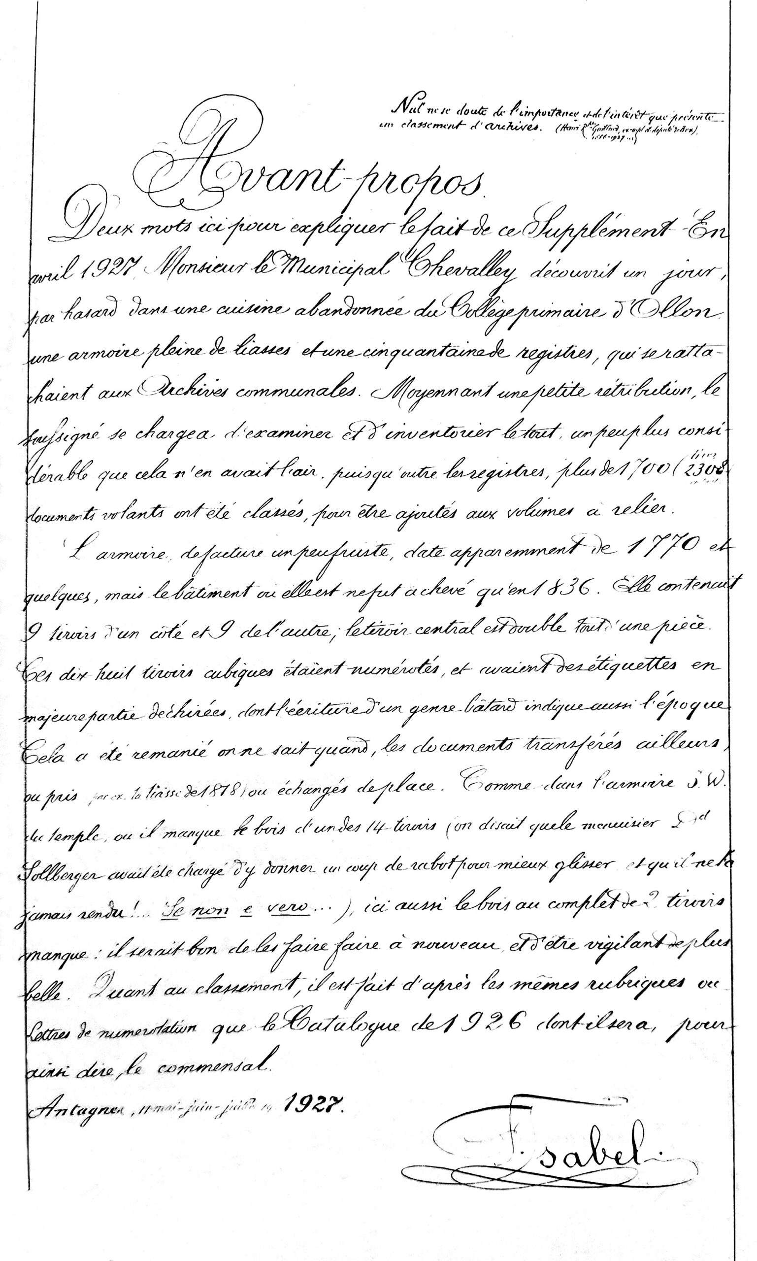 Raisons du supplément